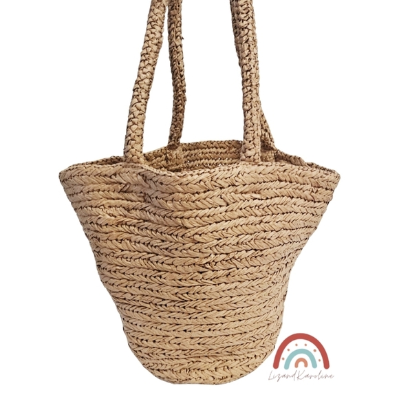 New! J. Crew Malta Handwoven Straw Bucket Tote NWOT - Picture 3 of 15